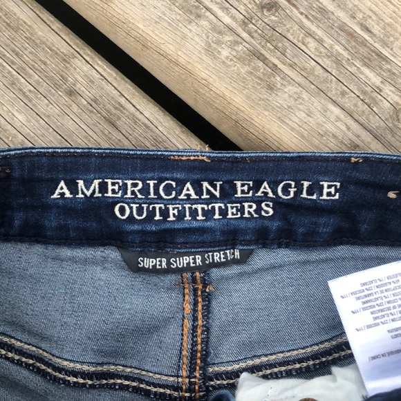 American Eagle Hi Rise Shortie Distressed Shorts - Picture 3 of 9
